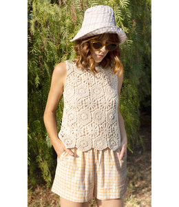Eliana Crochet Shell Top -
