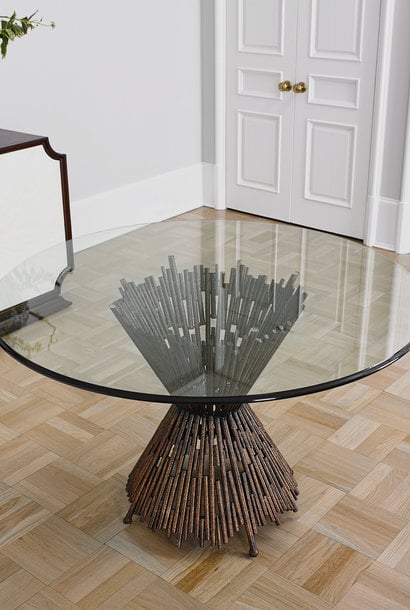 Pick Up Sticks Table Base | The Dining Table Collection, Gold Leaf - 20 Inch x 20 Inch x 29.5 Inch