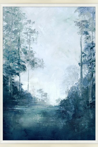 Navy Forest | The Art Collection, Navy & White Frame - 31.25 Inch x 43.25 Inch