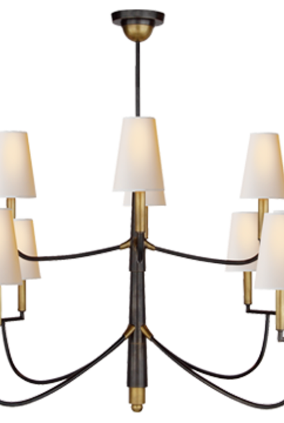 Farlane Large | The Chandelier  Collection, Bronze with Hand-Rubbed Brass - 48 Inch x 48 Inch x 61.25 Inch