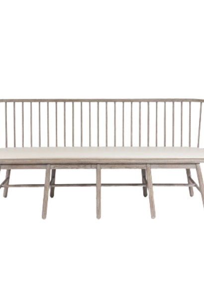 Spindle Bench | The Upholstered Bench Collection, Natural - 85.75 Inch x 24.25 Inch x 36 Inch