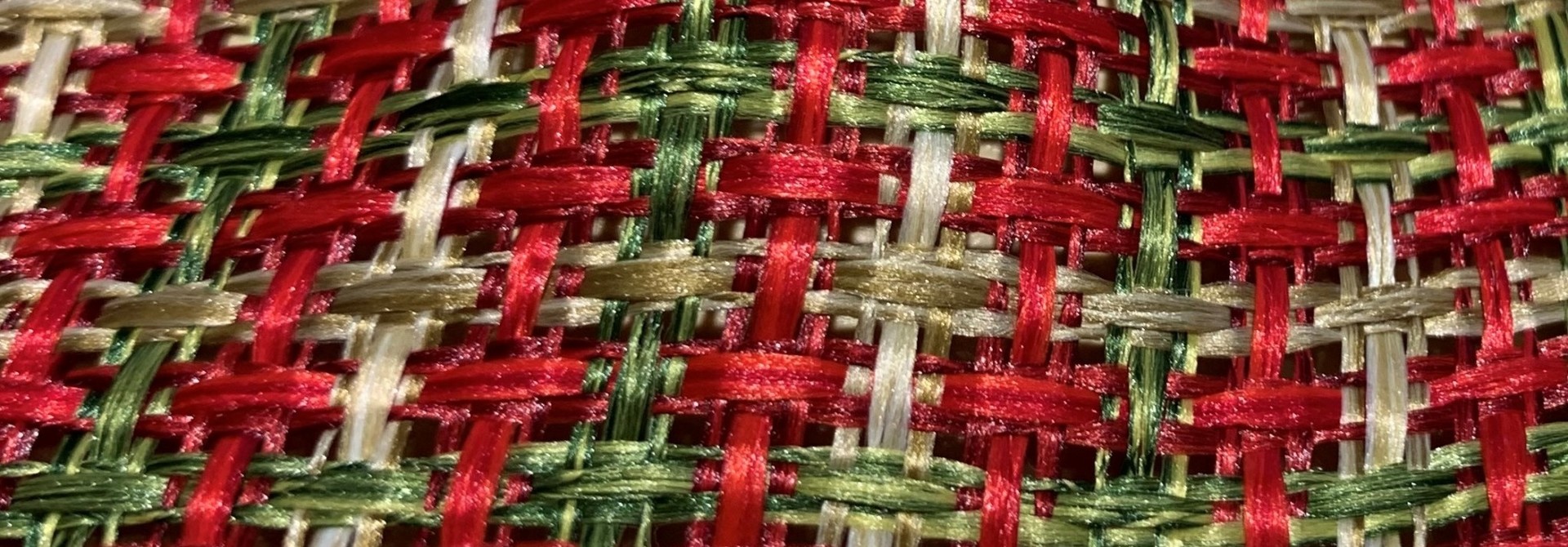 Red Linen Plaid Basket Weave | The Ribbon Collection - 4 Inch x 10 Yards