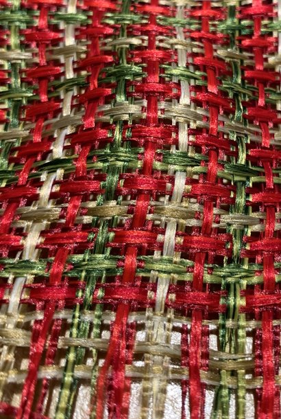 Red Linen Plaid Basket Weave | The Ribbon Collection - 4 Inch x 10 Yards