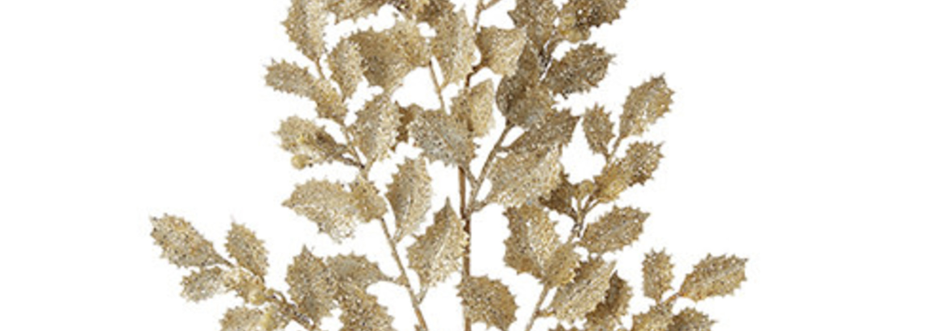 Glittered Holly | The Holiday Floral Collection, Gold - 6 Inch x 1 Inch x29 Inch