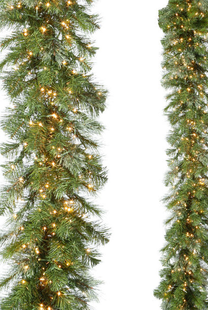 Pine Garland | The Holiday Pre lit Garland Collection, Green - 108 Inch