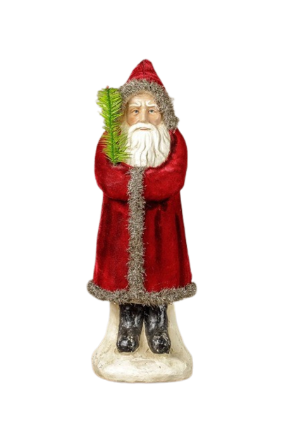 Velvet Belsnickle | The Holiday Santa Collection, Red - 5.5 Inch x 5.5 Inch x 16 Inch