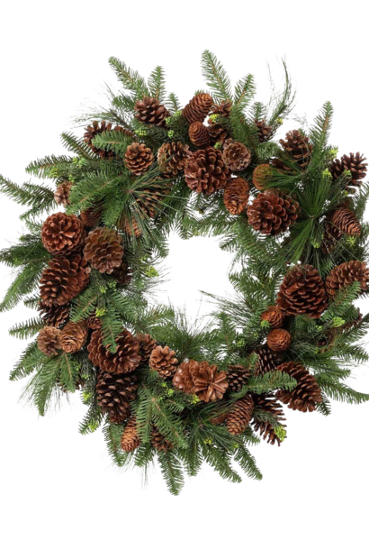 Mixed Pine | The Holiday Wreath Collection, 27 Inch x 27 Inch x 6.5 Inch