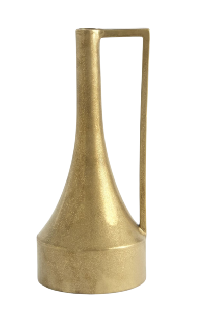 Long Neck Handle Vase | The Accessory Collection-, Gold - 6 Inch x 8 Inch x 8 Inch