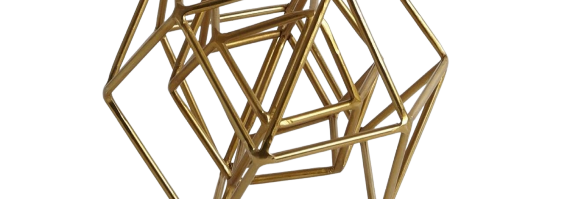 Geo Sculpture | The Accessory Collection, Gold - 9.5 Inch x 9.5Inch x 7.75 Inch