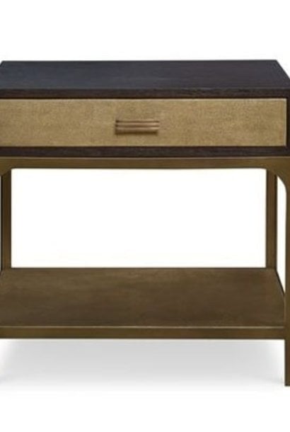 Holmby Side Table, Florentine Gold Shagreen - 26 Inch x 18 Inch x 25 Inch