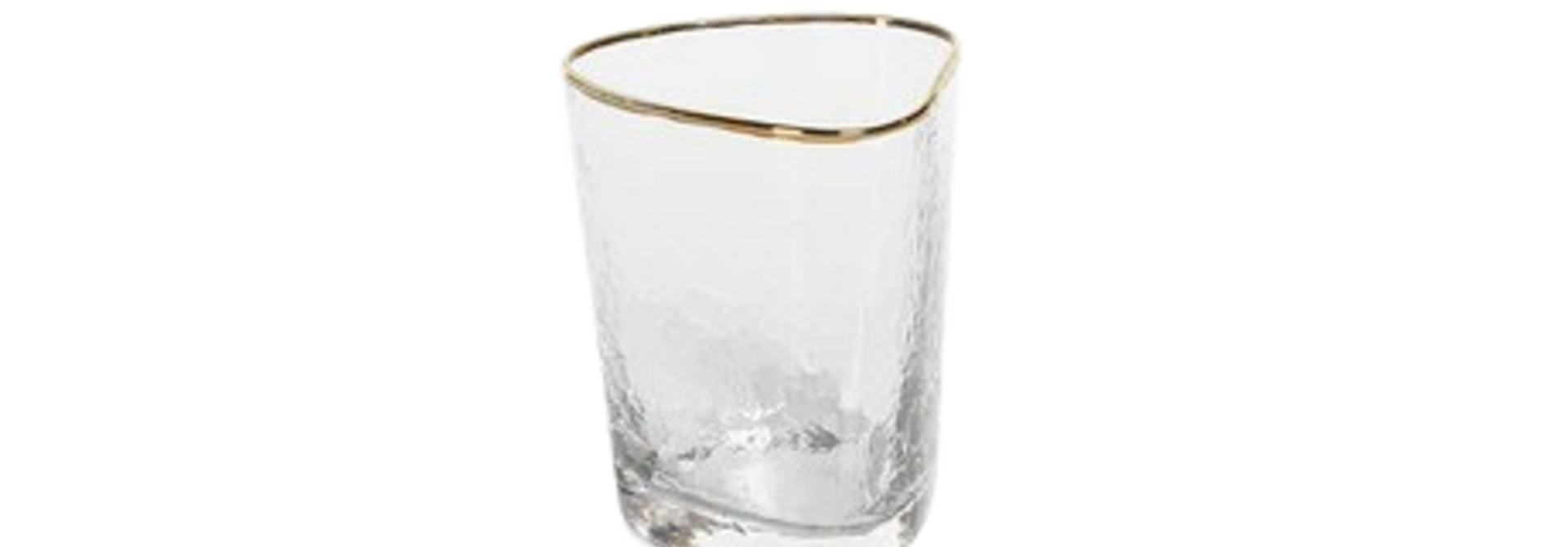 Double Old Fashioned | The Aperitivo Triangular Glass Collection, Gold Rim - 6oz
