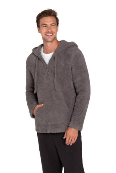 CozyChic | The Men's Shearling Hoodie, Charcoal -