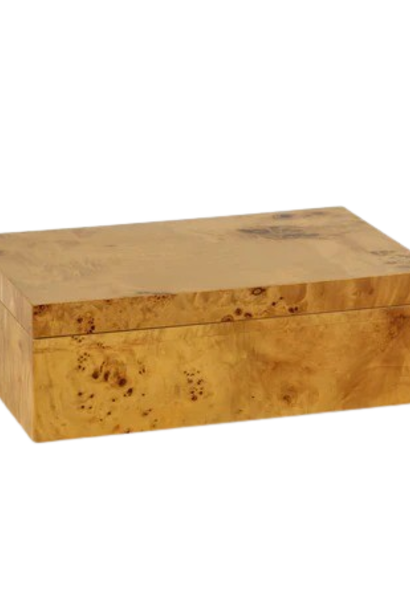 Leiden | The Decorative Box Collection, Burl - 10 Inch x 6.5 Inch x 3.25 Inch