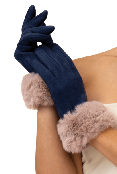 Bettina | The Women's Glove Collection, Navy & Taupe - One Size