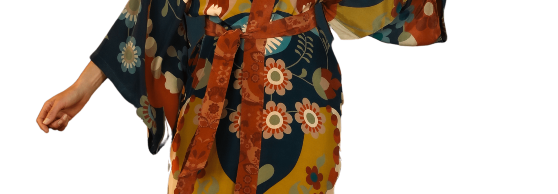 Scandinavian Flora | The Kimono Gown Collection, Blue Multi - One Size