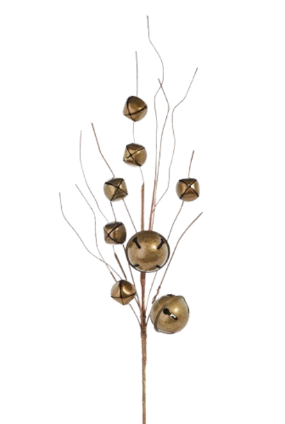 Antique Jingle Bell Spray | The Holiday Floral Collection, Gold - 27 Inch