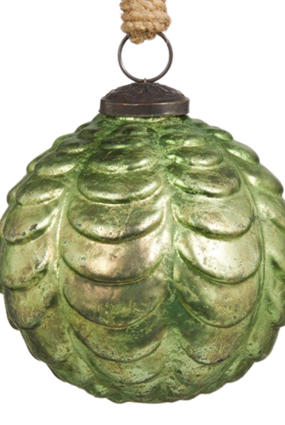 Pinecone Ball | The Holiday Ornament Collection, Green - 4 Inch x 4 Inch