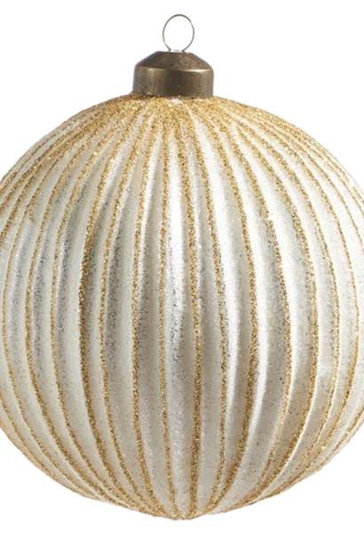 O'Tannenbaum | The  Holiday Ornament Collection, Ivory & Gold - 5 Inch x 5 Inch