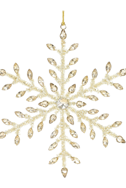 Snowflake No I  | The Holiday Ornament Collection, Beaded Glass - 7 Inch x 7 Inch