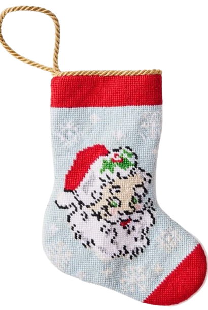 Vintage Santa | The Bauble Stockings Collection, Blue - 4.25 Inch x 6 Inch