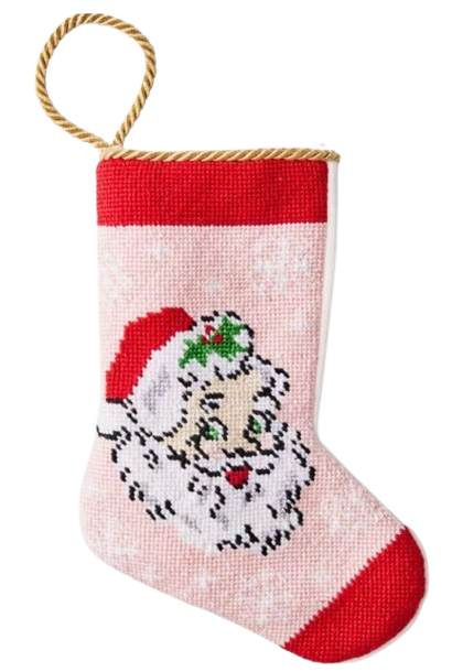Vintage Santa | The Bauble Stockings Collection, Pink- 4.25 Inch x 6 Inch