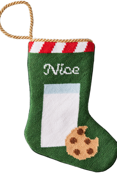 Nice Milk & Cookies | The Bauble Stockings Collection - 4.25 Inch x 6 Inch