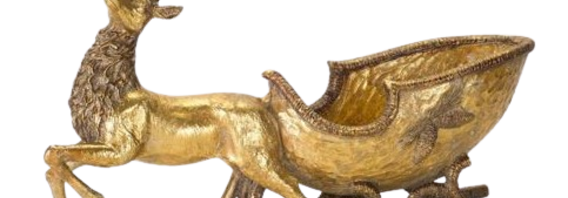 Over the River & Through the Woods | The Holiday Sleigh Collection, Gilded Gold - 19 Inch x 11 Inch