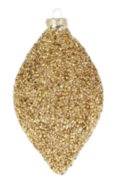 Beaded Finial | The Holiday Ornament Collection, Gold - 3 Inch x 3 Inch x 6 Inch