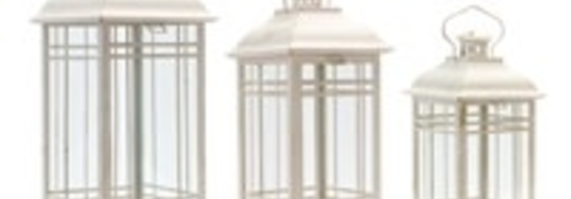 Rustic Metal |The Lantern Collection, Set of Three, White - 13.25 Inch H, 16.25 Inch H, 19.25 Inch H single