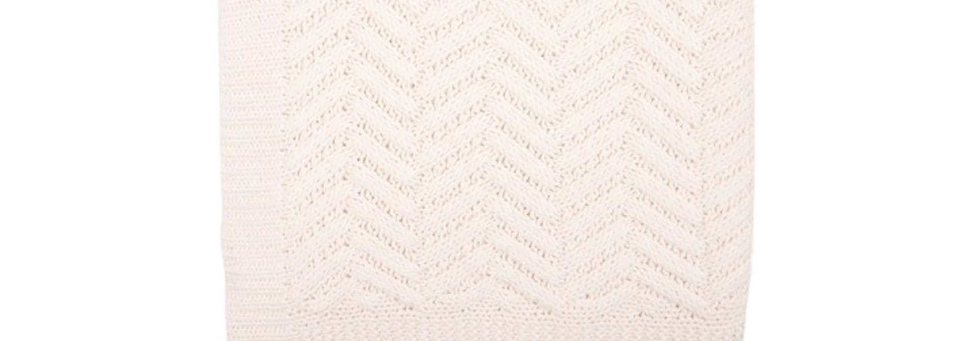 Washed Chevron | The Throw Collection, Ivory - 60 Inch x 50 Inch
