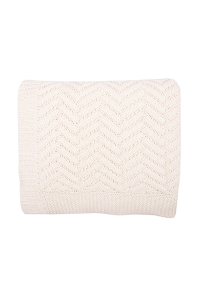Washed Chevron | The Throw Collection, Ivory - 60 Inch x 50 Inch