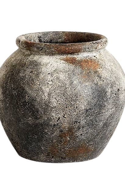 Echo Jar | The Pottery Collection, Rust Grey - 11.8 Inch x 11.85 Inch x 9.8 Inch
