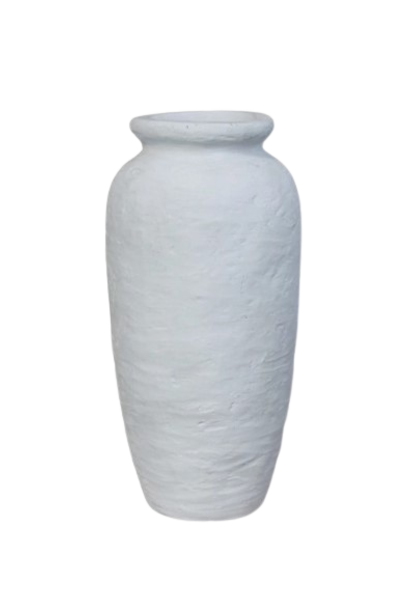 Terra | The Vase Collection, White - 11 Inch x 11 Inch x 24.5 Inch