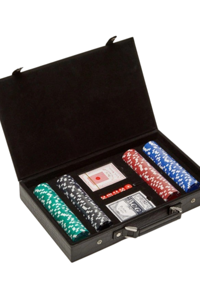 Logan 200 Chip Poker Set | The Game Collection, Black Croc - 14.3 Inch x 9.1 Inch x 2.4 Inch