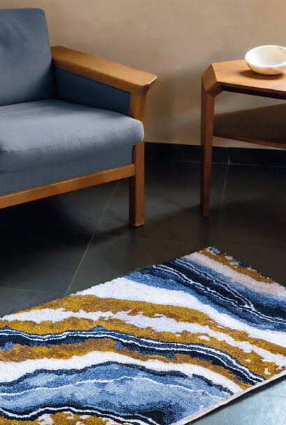 Mystery Bath Rugs | The Bio Luxury Collection, Blue Multi -