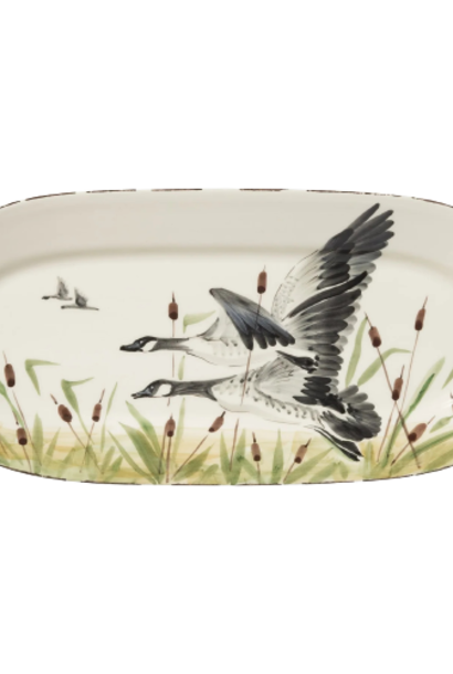 Wildlife | The Serveware Collection, Geese Small Oval Platter - 16.5 Inch x 7.5 Inch