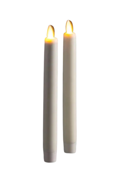 Flameless Taper Candle Two Pack | The Lightli Moving Flame Collection - 1 Inch x 1 Inch x 8.5 Inch