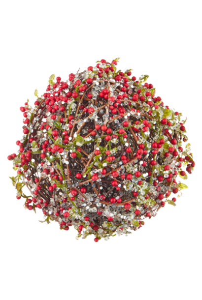 Berry Ball | The Holiday Ornament Collection , Red & Green - 7 Inch x 7 Inch