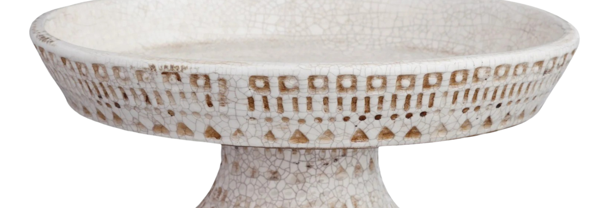Pedestal Bowl | The Accessory Collection, White - 13.75 Inch x 13.75 Inch x 6 Inch