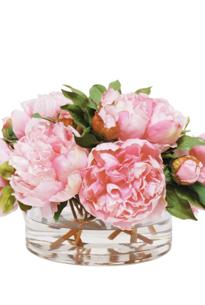 Peony | The Arrangement Collection, Pink - 13 Inch x 13 Inch x 9 Inch