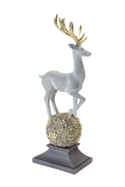 Vixen | The Holiday Deer Collection, Grey & Gold - XX Inch x XX Inch x 18 Inch