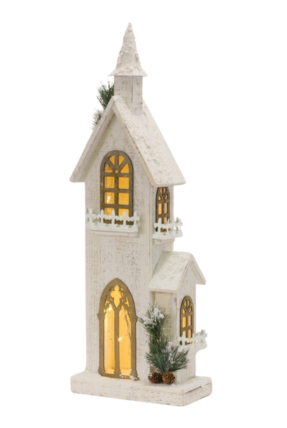 55 Elm Blvd | The Holiday Village Collection, White - 11 Inch x XX Inch x 27 Inch