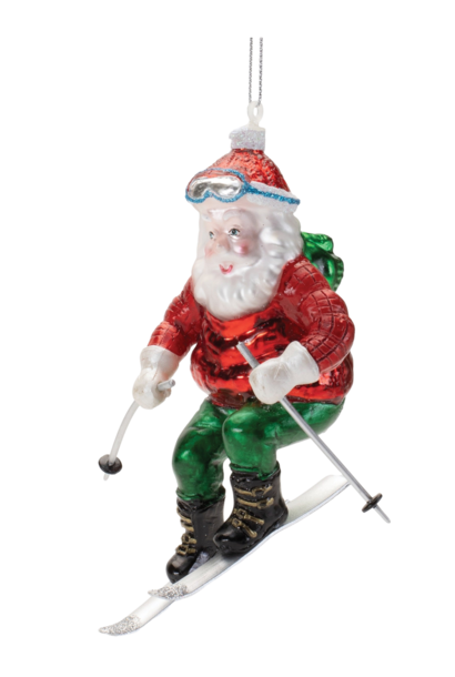 Santa on Skis | The Holiday Ornament Collection, XX Inch x XX Inch x 4.5 Inch