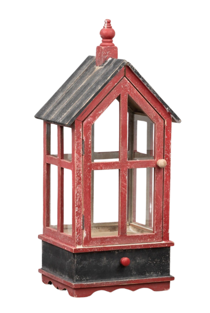 Architectural Keepsake | The Terrarium Collection, Red - 12.25 Inch x 9.5 Inch x 28 Inch