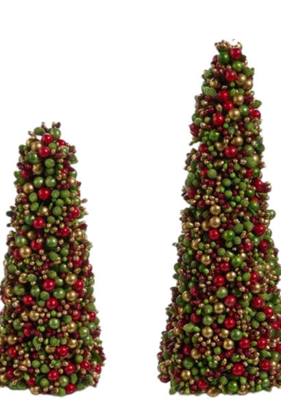 Berry Topiaries | The Holiday Tree Collection, Multicolor - 4 Inch x 4 Inch x 9 Inch & 4.5 Inch x 4.5 Inch x 12 Inch
