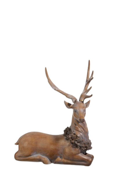 Adorned No II | The Holiday Deer Collection, Natural - 23 Inch x 14 Inch x 29 Inch