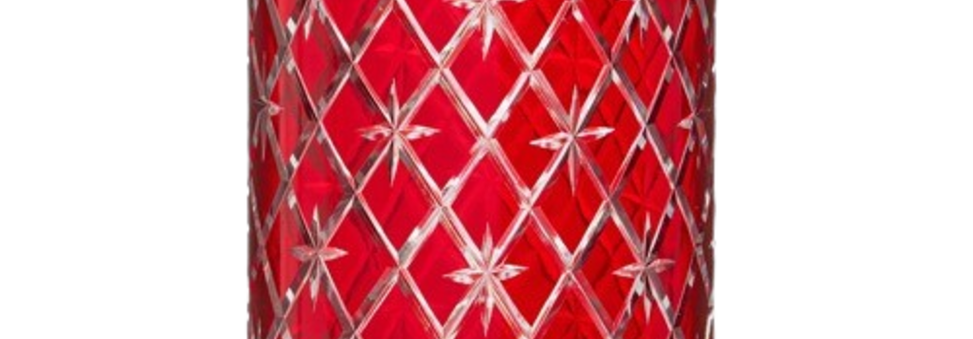 Etched Elegance | The Hurricane Collection, Red - 5 Inch x 5 Inch x 8.5 Inch