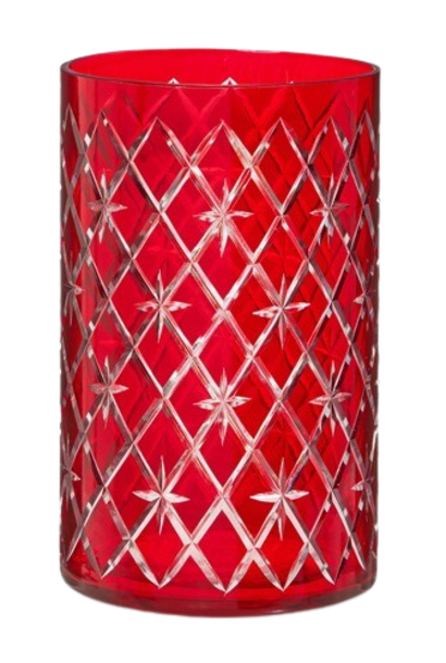 Etched Elegance | The Hurricane Collection, Red - 5 Inch x 5 Inch x 8.5 Inch
