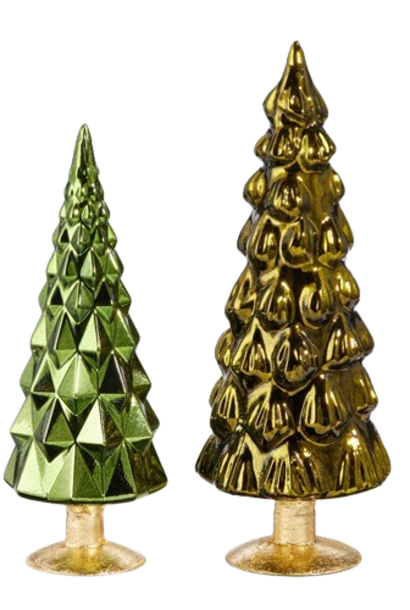Mod Trees | The Holiday Tree Collection, Green - 4.5 Inch x 4.5 Inch x 11 Inch & 5 Inch x 5 Inch x 14 Inch