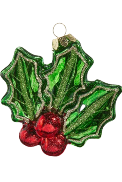 Holly | The Holiday Ornament Collection, Green - 3.5 Inch x 1.5 Inch x 3.5 Inch